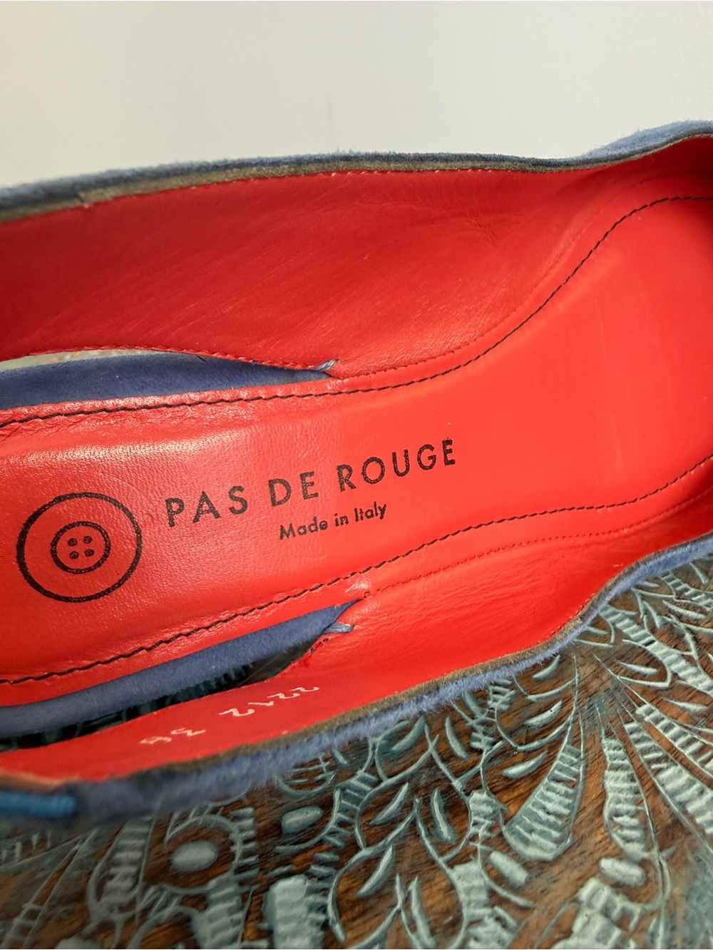 New! Pas De Rouge Janet pointed toe blue suede slingbacks size 38 - Picture 9 of 14